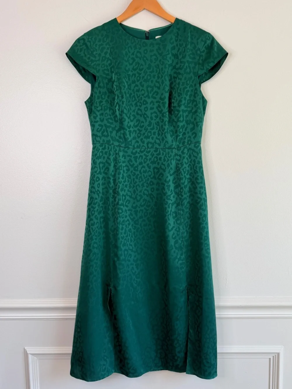 NEW Ted Baker Bellana Emerald Jaquard Leopard Dress TB Size 1 US Womenβs Size 4 - Picture 6 of 15